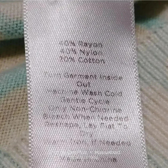 Talbots Size XLp Green Knit Pear Details Button Up back - Picture 8 of 8